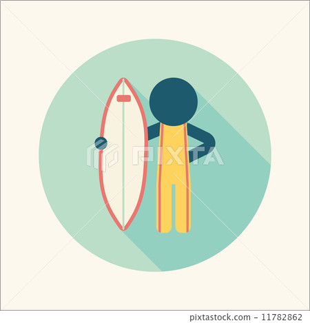 surfing flat icon with long shadow surfing flat icon with long shadow 11782862