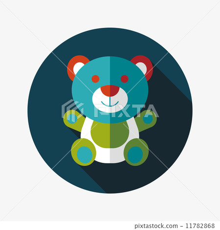 teddy bear flat icon with long shadow,eps 10 11782868