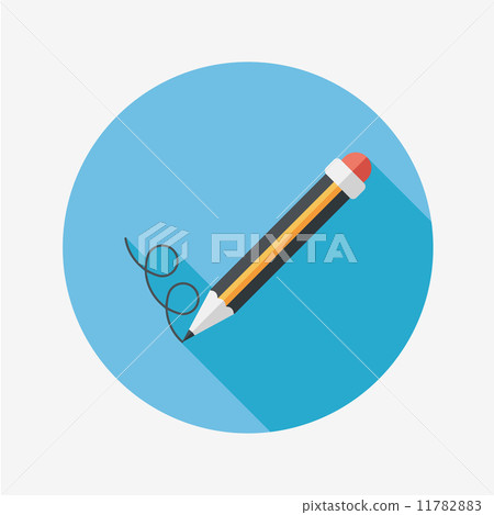 Pencil flat icon with long shadow,eps10 Pencil flat icon with long shadow,eps10 11782883