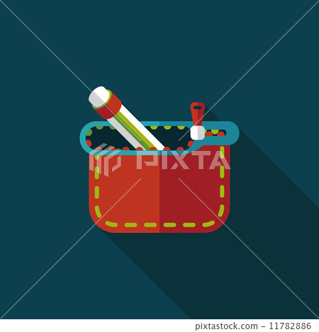 pencil box flat icon with long shadow,eps10 pencil box flat icon with long shadow,eps10 11782886