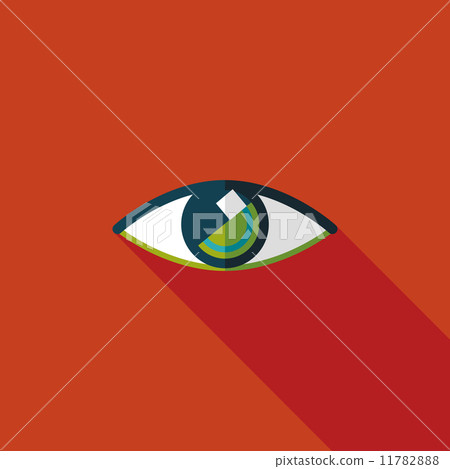 Eye flat icon with long shadow Eye flat icon with long shadow 11782888