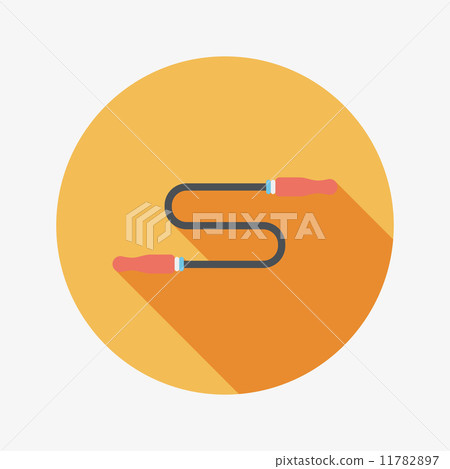 Skipping rope flat icon with long shadow Skipping rope flat icon with long shadow 11782897