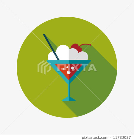 cocktail flat icon with long shadow - Stock Illustration [11783027] - PIXTA