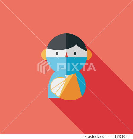 Female patient flat icon with long shadow 11783063