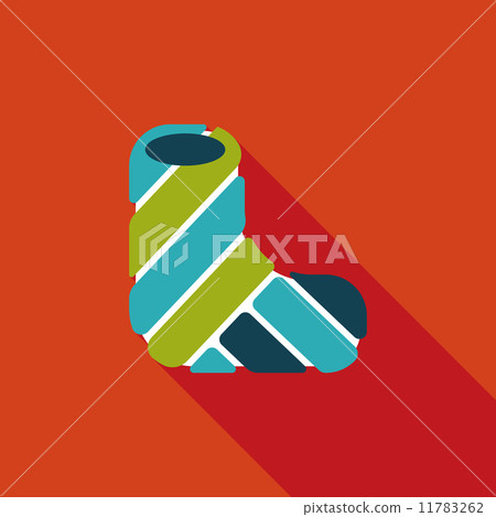 broken leg plaster flat icon with long shadow 11783262
