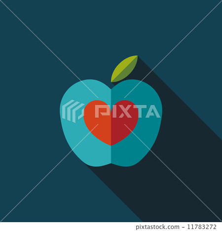 Apple flat icon with long shadow 11783272
