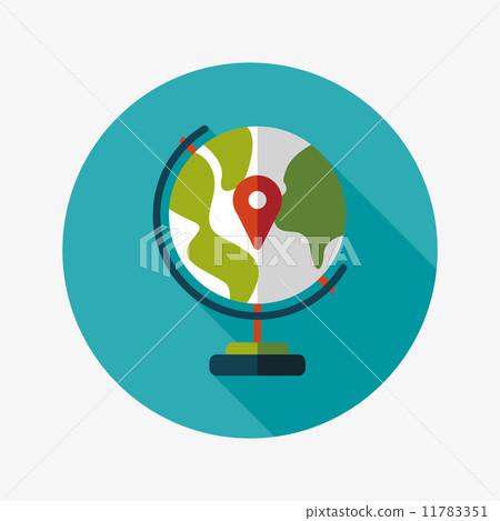 globe icon, flat icon with long shadow globe icon, flat icon with long shadow 11783351