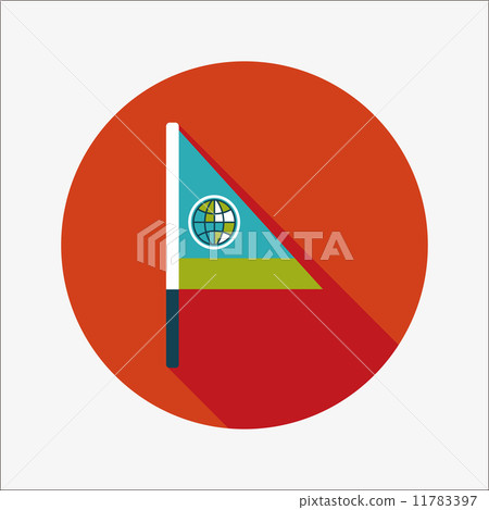 Flag flat icon with long shadow - Stock Illustration [11783397] - PIXTA