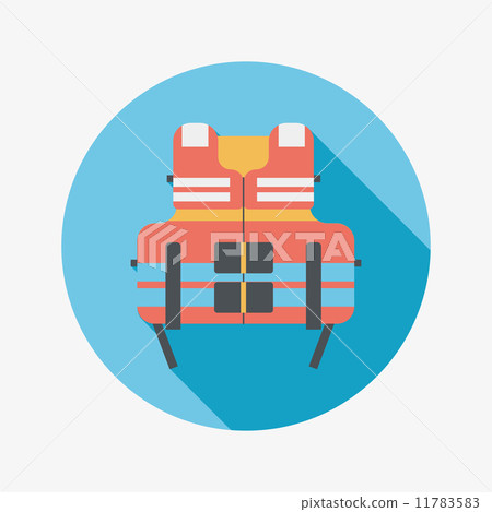 life vest flat icon with long shadow life vest flat icon with long shadow 11783583