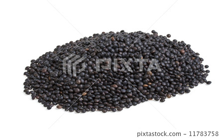 Heap of black lentil isolated on white Heap of black lentil isolated on white 11783758