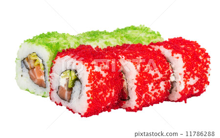 Tobiko Spicy Maki Sushi - Hot Roll with various type of Tobiko ( 11786288