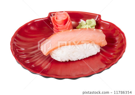 salmon sushi with white background salmon sushi with white background 11786354