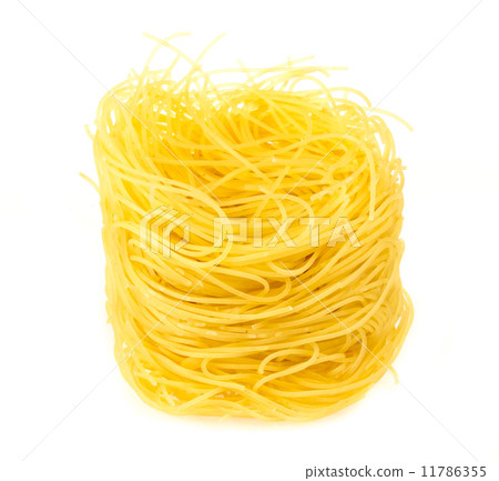 A portion of tagliatelle italian pasta isolated on white A portion of tagliatelle italian pasta isolated on white 11786355