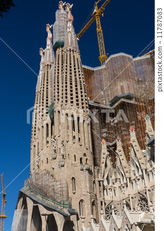 BARCELONA SPAIN - OCTOBER 28: La Sagrada Familia - the impressiv 11787083