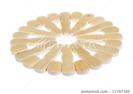 Wickerwork empty yellow breadbasket on white background 11787160