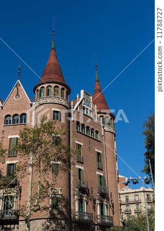 Modernist house like a castle in Barcelona city Modernist house like a castle in Barcelona city 11788727
