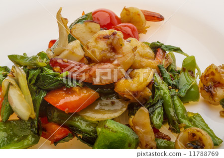 Seafood with vegetables Seafood with vegetables 11788769