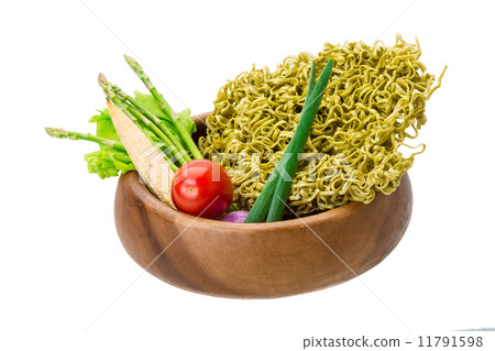 Green raw noodles Green raw noodles 11791598