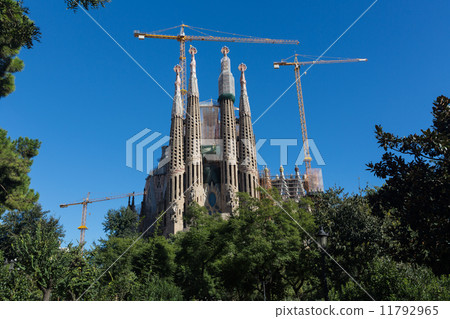 BARCELONA SPAIN - OCTOBER 28: La Sagrada Familia - the impressiv 11792965