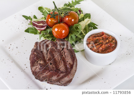 Grilled Beef Steak Isolated On a White Background 11793856