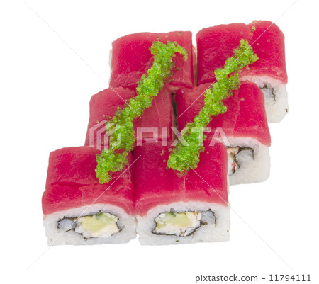 Maki Sushi - Roll made of Crab, avocado, cucumber inside. Fresh 11794111