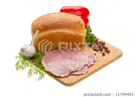 Ripe fresh ham with vegetables Ripe fresh ham with vegetables 11794491