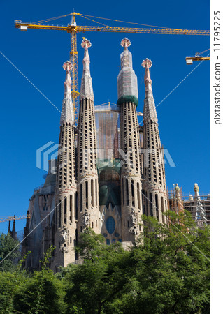 BARCELONA SPAIN - OCTOBER 28: La Sagrada Familia - the impressiv 11795225