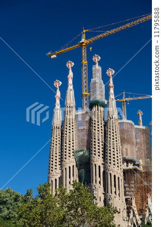 BARCELONA SPAIN - OCTOBER 28: La Sagrada Familia - the impressiv 11795888
