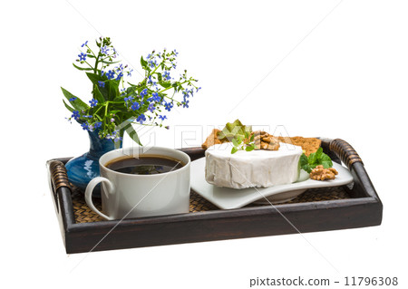 Breakfast with coffee, and cheese 11796308