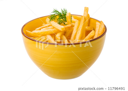 French fries on white background French fries on white background 11796491