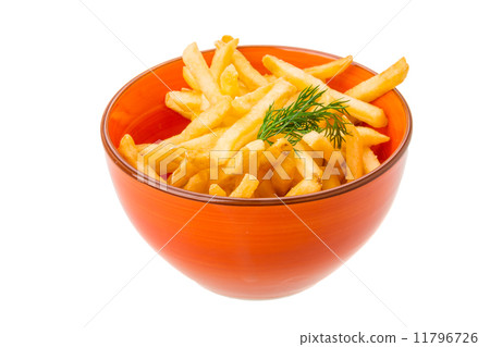 French fries on white background 11796726