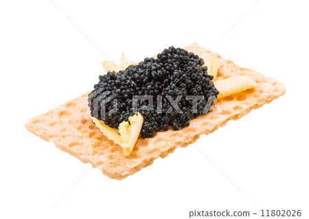 Toast with black caviar 11802026