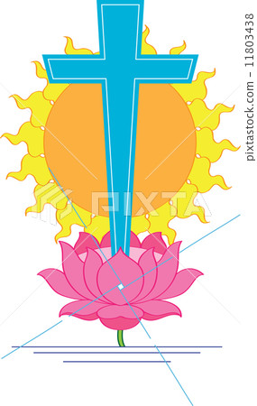 Cross Christian On Lotus Flower Cross Christian On Lotus Flower 11803438