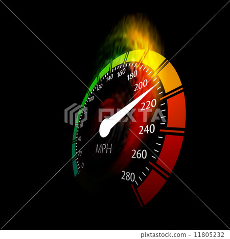 Speedometer with speed fire path - Stock Illustration [11805232] - PIXTA