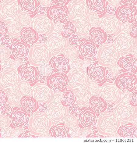 Seamless pattern with outline roses 11805281