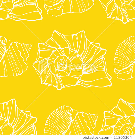 Seamless pattern with decorative shells 11805304
