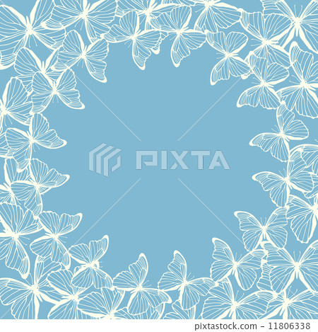 Round frame with decorative butterflies 11806338