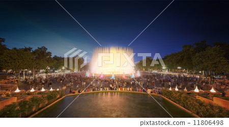 night view of Magic Fountain in Barcelona 11806498