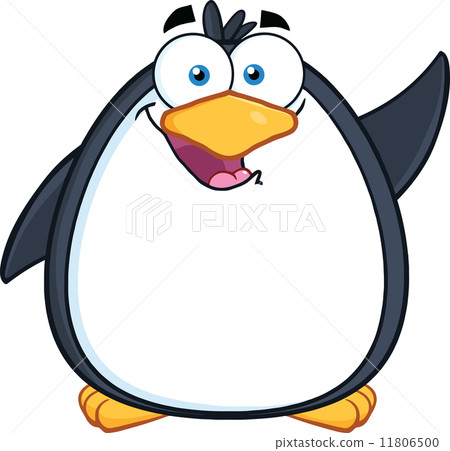 Penguin Cartoon Mascot Character Waving Penguin Cartoon Mascot Character Waving 11806500