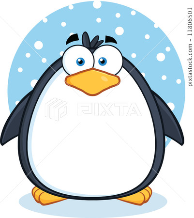 Cute Penguin Cartoon Character In The Snow Stock Illustration 11806501 Pixta