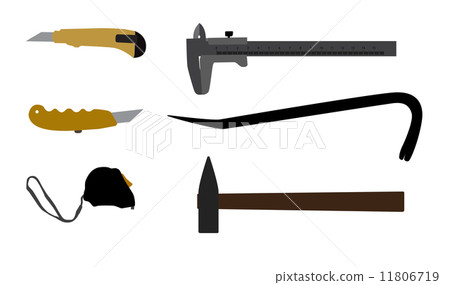 Building tools hammer, screwdriver, tape measure. Vector Illustr Building tools hammer, screwdriver, tape measure. Vector Illustr 11806719