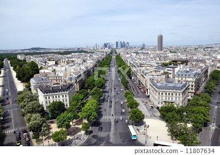 從巴黎凱旋門頂部的風景旅遊景點 11807634