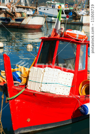 Fishing Boats in the Harbor - Liguria Italy 11808719