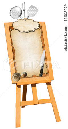 Fish Menu - Wooden Signboard on Easel Fish Menu - Wooden Signboard on Easel 11808979