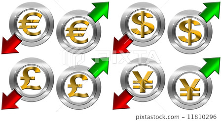 Currency with Positive and Negative Arrow 11810296