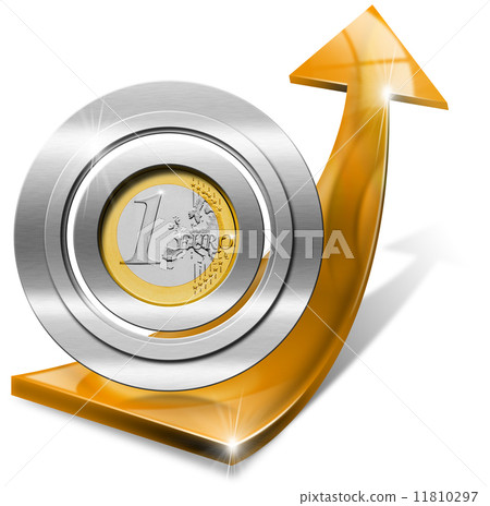 Euro Growth - Positive Orange Arrow Euro Growth - Positive Orange Arrow 11810297