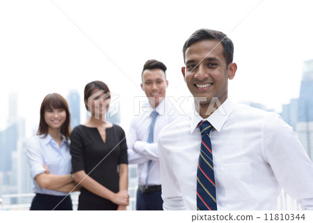 Indian team leader of successful young asian mixed race corporate executive  11810344