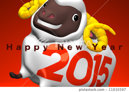 new year's card, year of the sheep, 2015 11810397