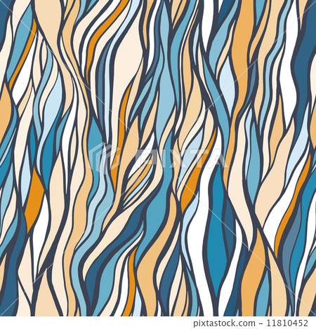Seamless pattern with doodle waves ornament - Stock Illustration ...