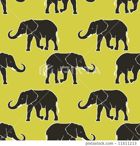 Seamless pattern with elephants - Stock Illustration [11811213] - PIXTA